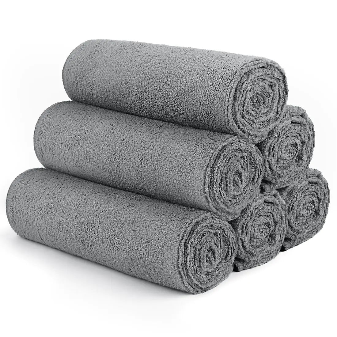 Orighty ORIGTHY Toallas de Gimnasio Altamente Absorbentes Toallas de Sudor Suaves y de Secado Rápido para Uso Diario Toalla Multiusos para Gimnasio, Deporte, Salón, Spa, Hotel 16 x 27 Pulgadas Gris Paquete de 6