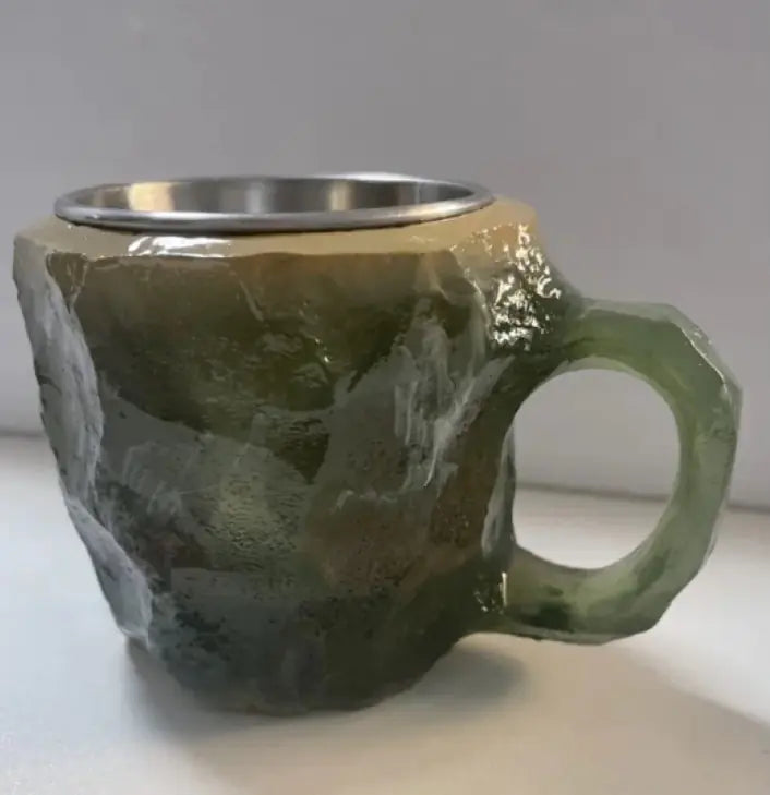 Taza de Café de Resina y Cristal Mineral