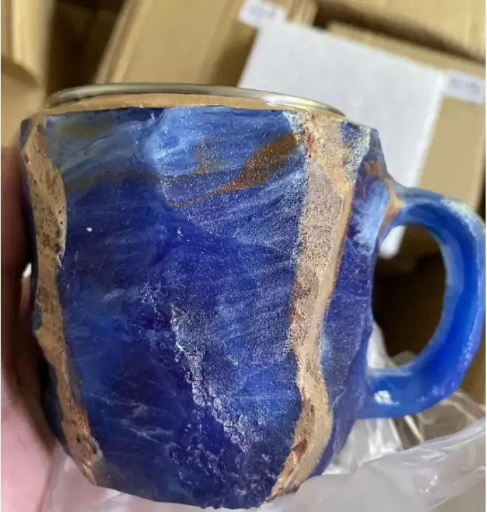 Taza de Café de Resina y Cristal Mineral