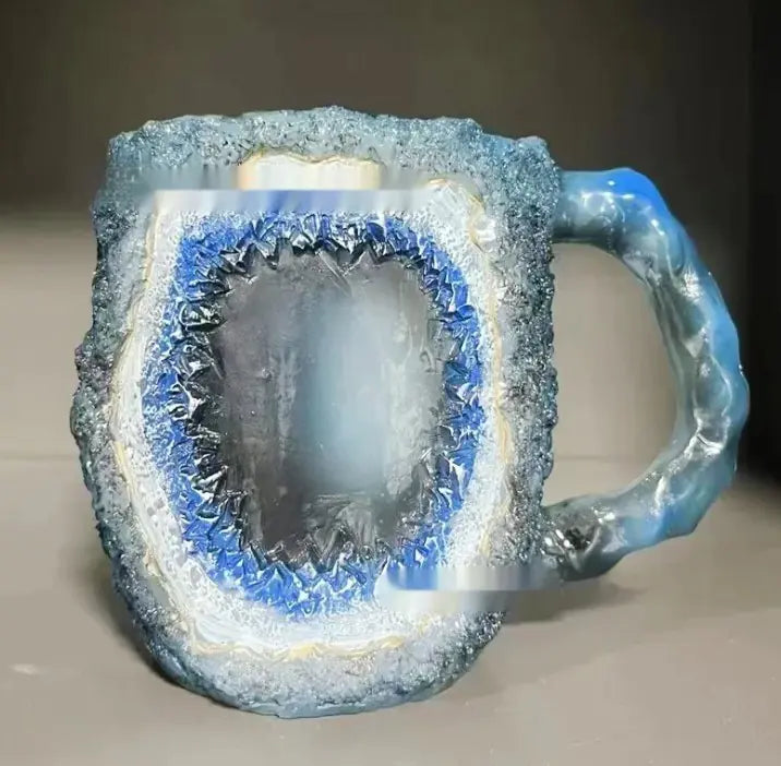 Taza de Café de Resina y Cristal Mineral